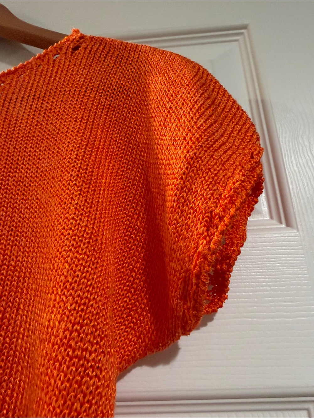 Vintage- Dior Bright Orange Short-Sleeve Knit Top - Picture 3 of 14